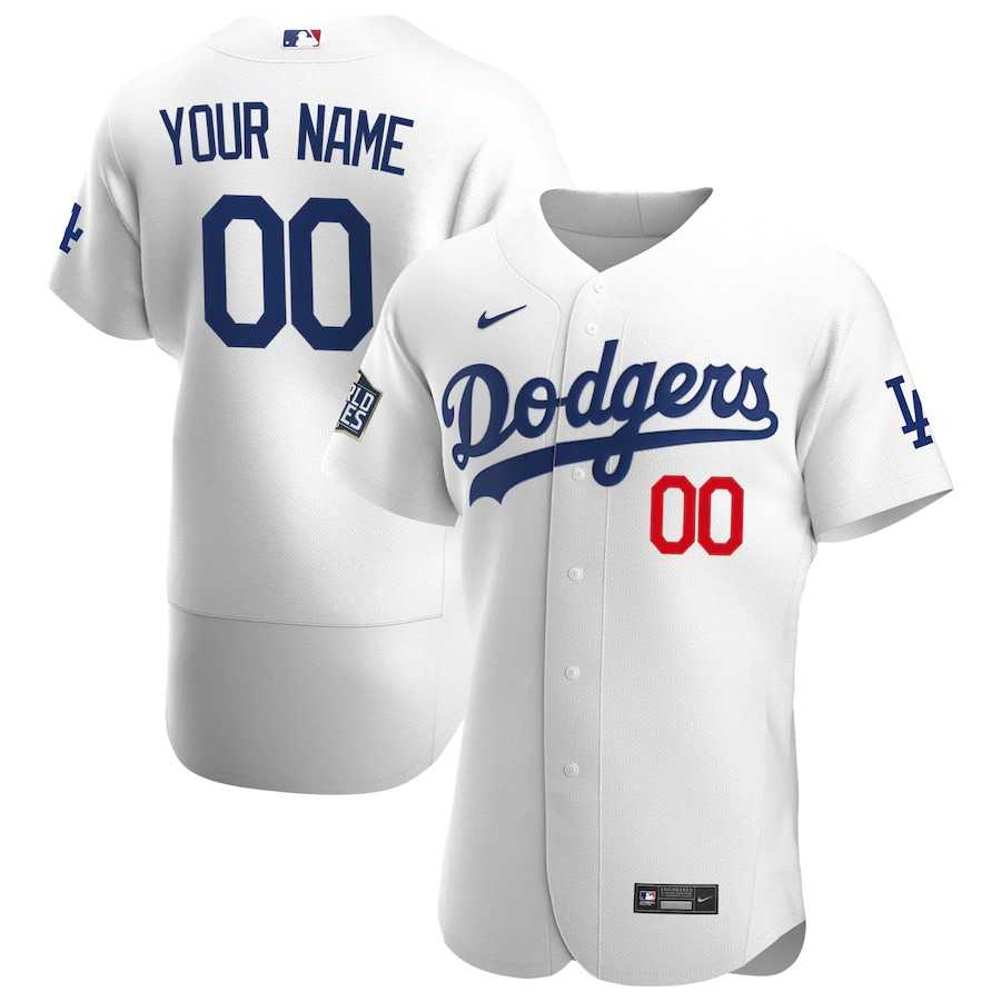 Los Angeles Dodgers Customized Nike White Home 2020 World Series Bound Player MLB Jersey